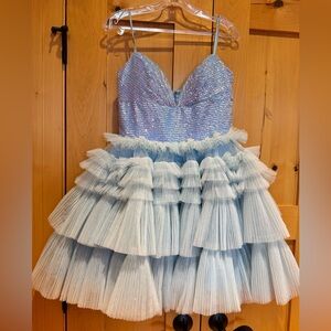 Ava Presley Sparkling Blue Tiered Tutu Dress
